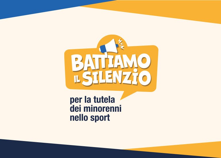 Grafica di copertina del corso di formazione docenti battiamo il silenzio la tutela dei minorenni nello sport con bambini che ridono