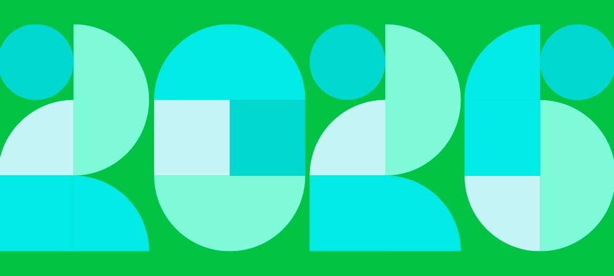 Grafica di copertina dell'articolo di buon anno da parte di Scuola.net con la scritta 2026 azzurra sullo sfondo verde