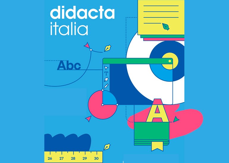 Immagine di presentazione dell'articolo su Didacta 2026 con il titolo su sfondo azzurro