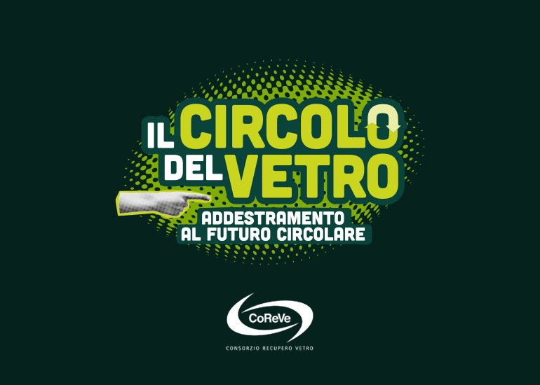 Grafica di presentazione del percorso di formazione scuola lavoro coreve il circolo del vetro con logo