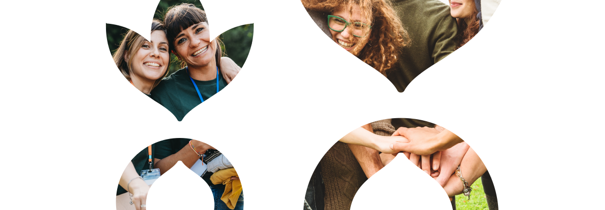 Grafica di copertina del percorso di formazione scuola di azione contro la fame giovani e solidarieta le professioni del terzo settore con ragazzi sorridenti