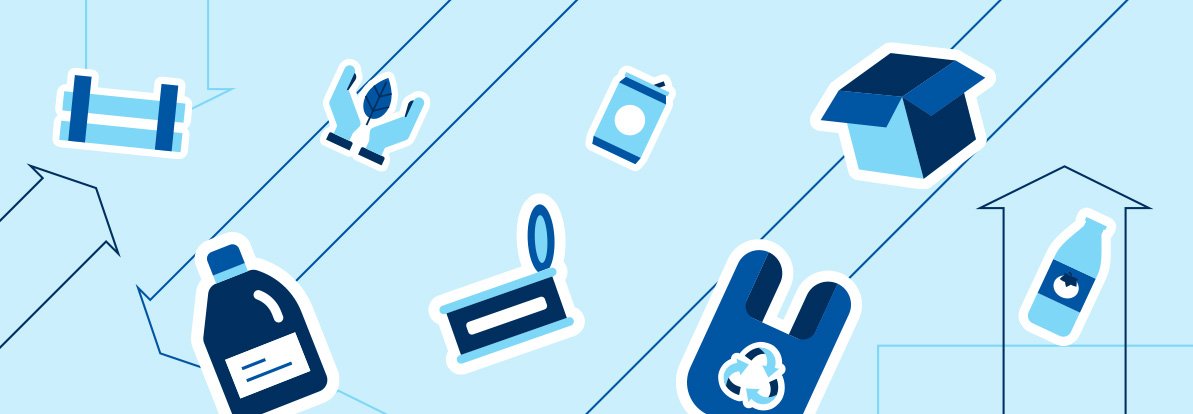 Grafica di copertina del percorso di formazione scuola lavoro green future green jobs con oggetti blu