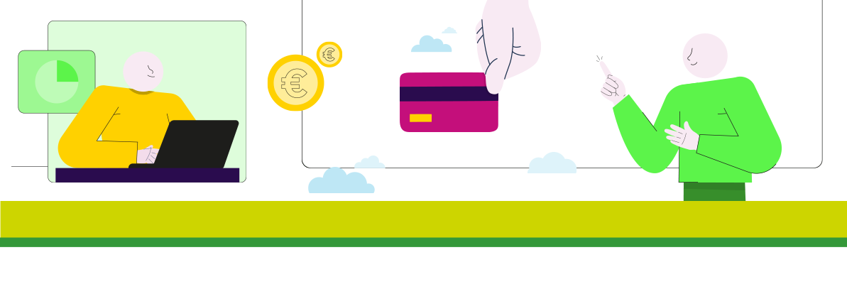 Grafica di copertina del percorso di formazione scuola lavoro find your future competenze e opportunità nel mondo bancario con disegni