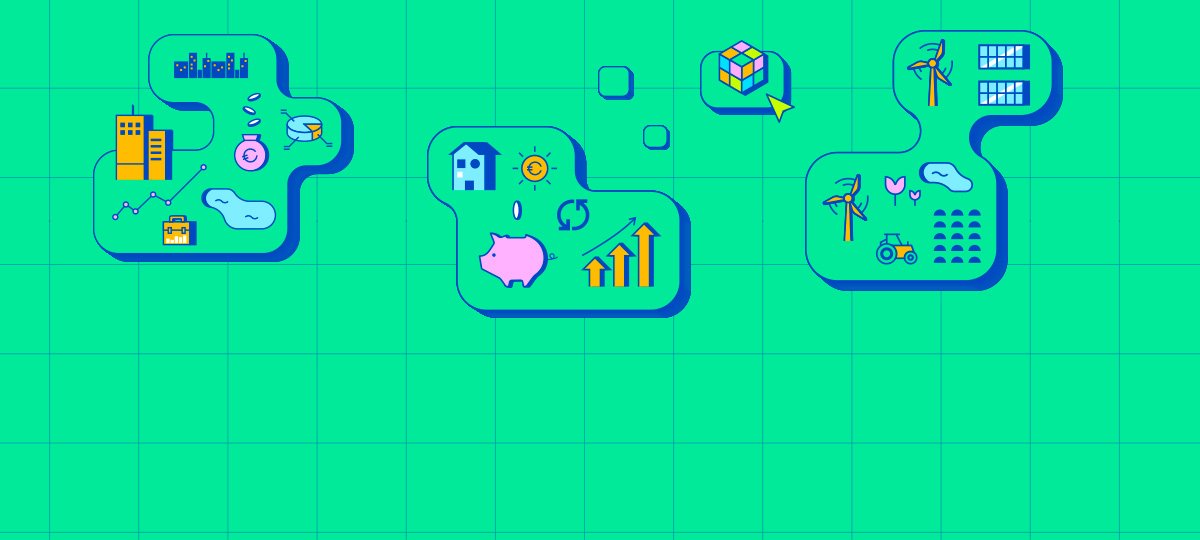 Grafica di copertina del progetto Il Risparmio che fa Scuola per le secondarie di 2 grado con lo sfondo verde