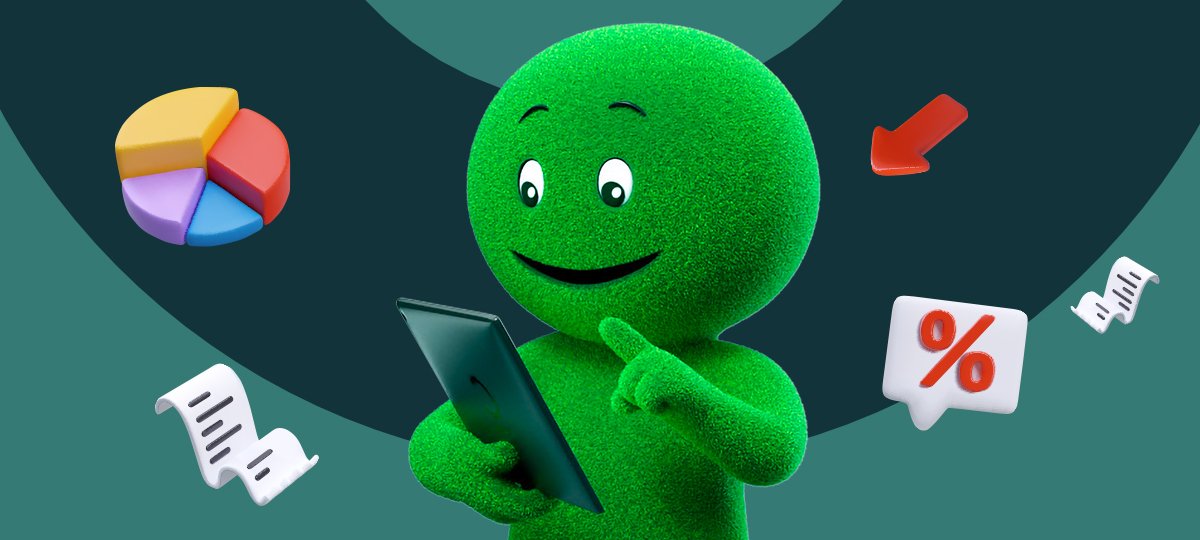 Grafica di copertina del progetto didattico di educazione finanziaria percorsi young con mascotte pupazzo verde
