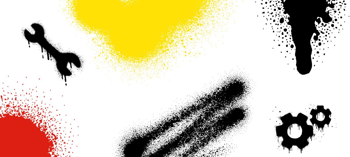 Grafica di copertina del progetto Svitolution - La scienza della manutenzione, con logo, meccanico, ingranaggi e chiave inglese